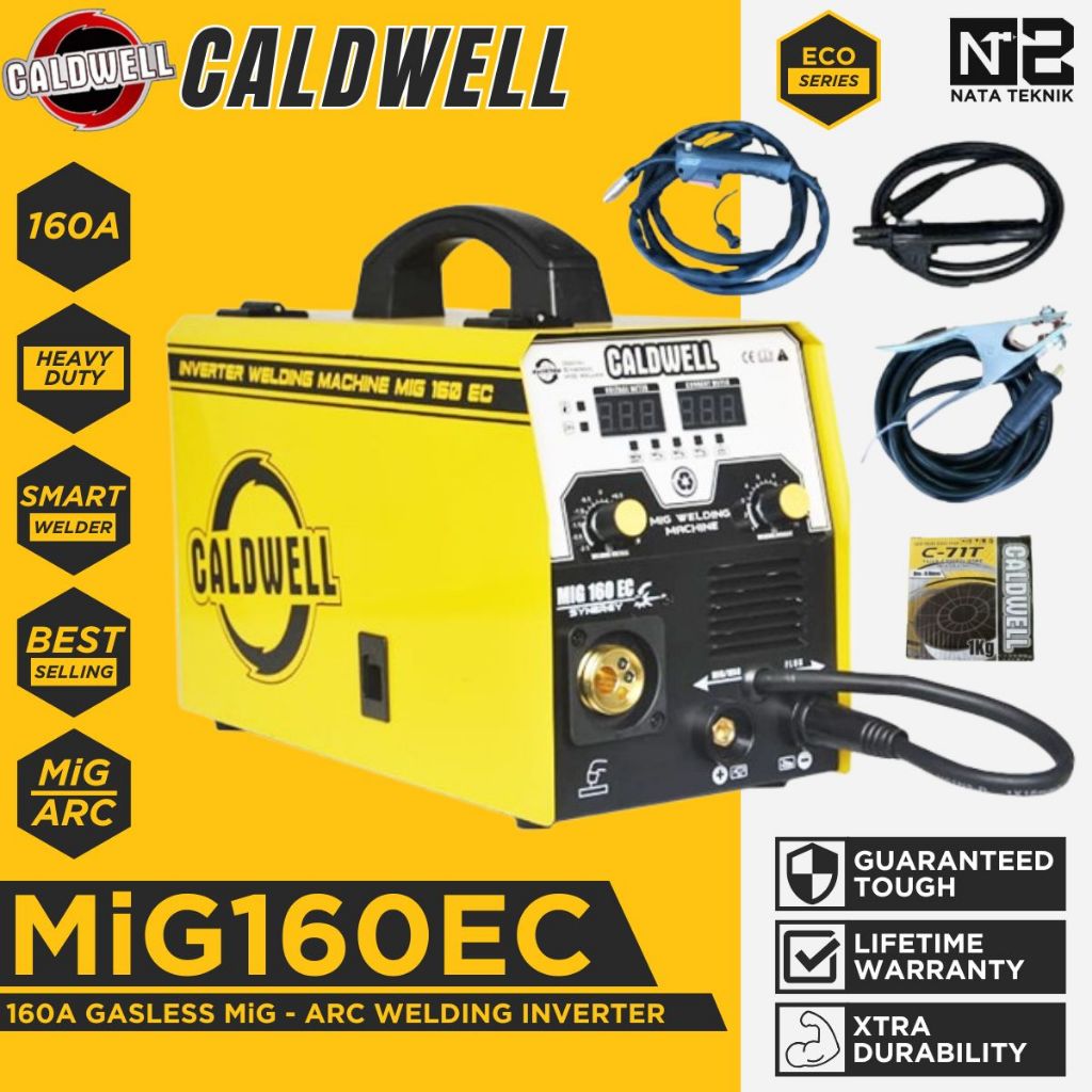 CALDWELL MiG 160 EC Mesin Trafo Las Inverter MiG CO2 Tanpa Gas 160A - MMA / ARC - Gasless MiG Weldin