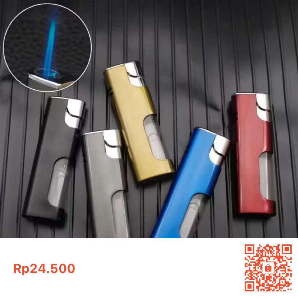Korek Api Gas Bara Las Api Biru 5 Warna Metal