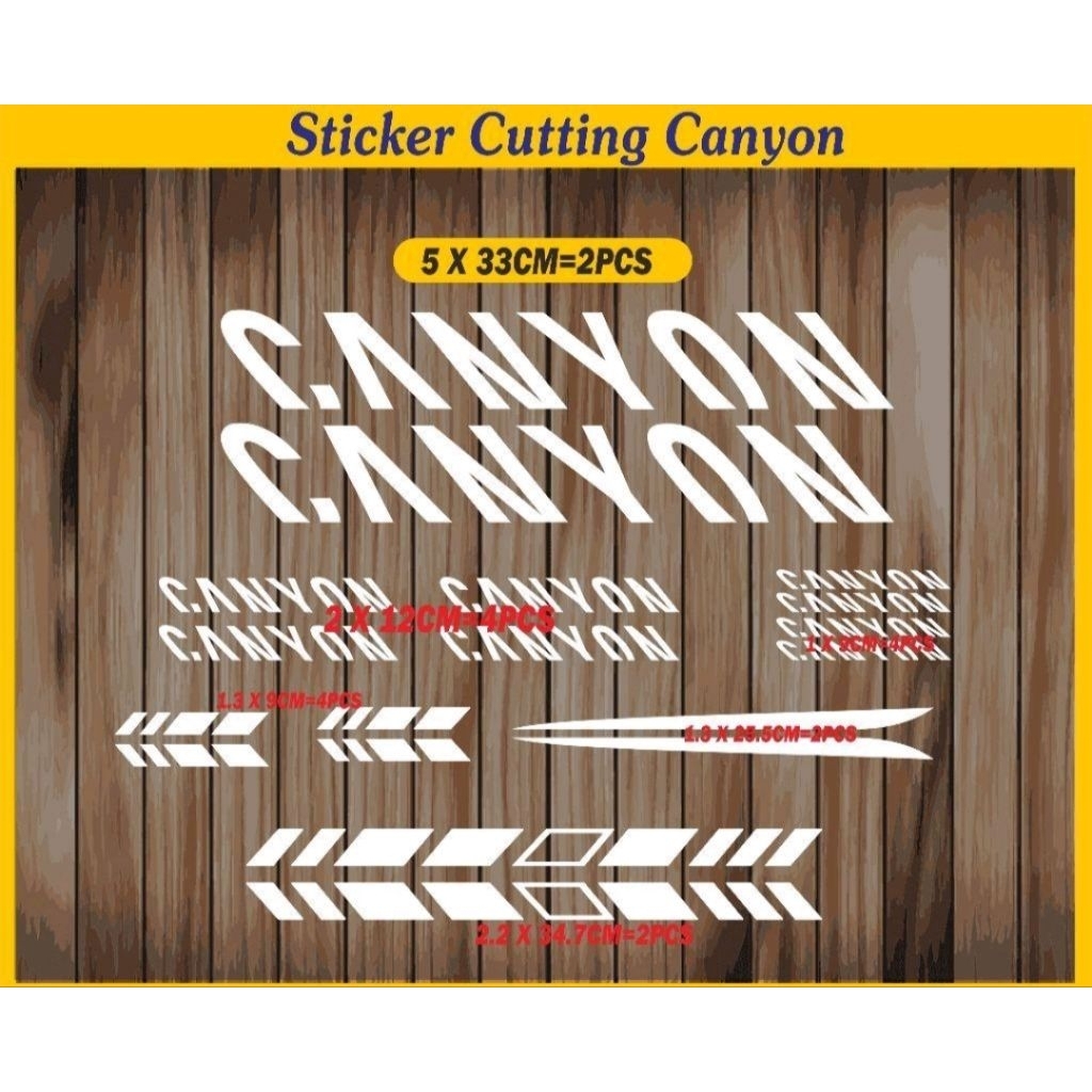 cutting sticker fixie kanyon/canyon sticker cutting frame sepeda mtb
