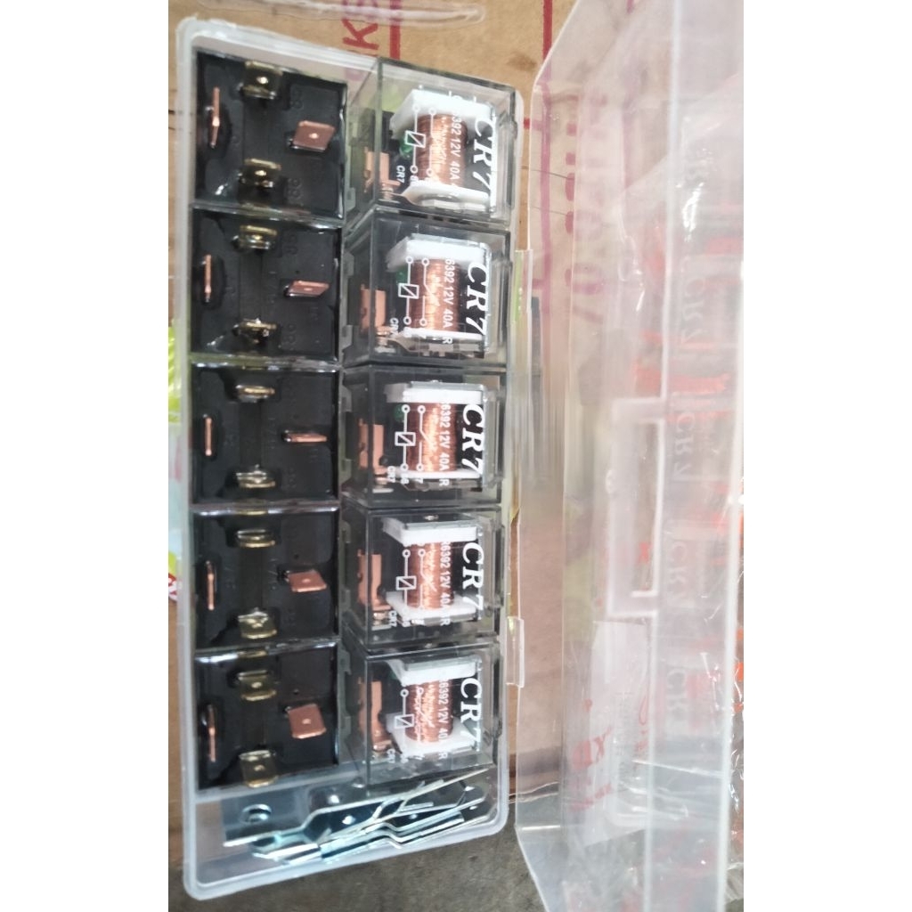 Relay 4 Kaki Lampu Klakson 12V 40A