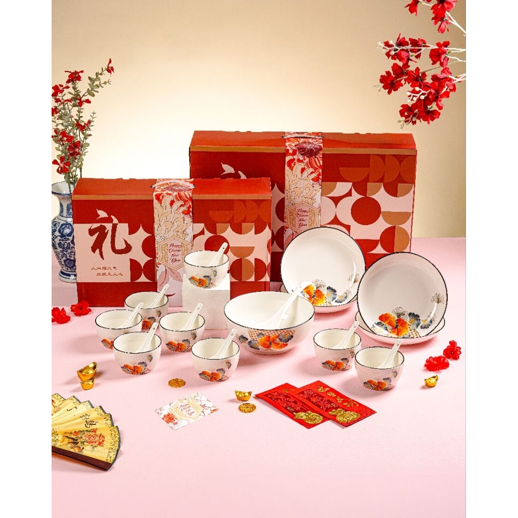 OPULENCE cny hampers / hampers imlek / mangkok piring keramik set