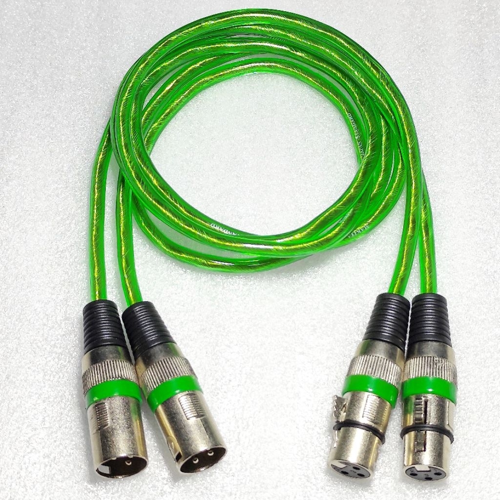Kabel Mic Jek XLR Canon Male To Jek XLR Canon Female Panjang 1 Meter Perset (Sepasang)