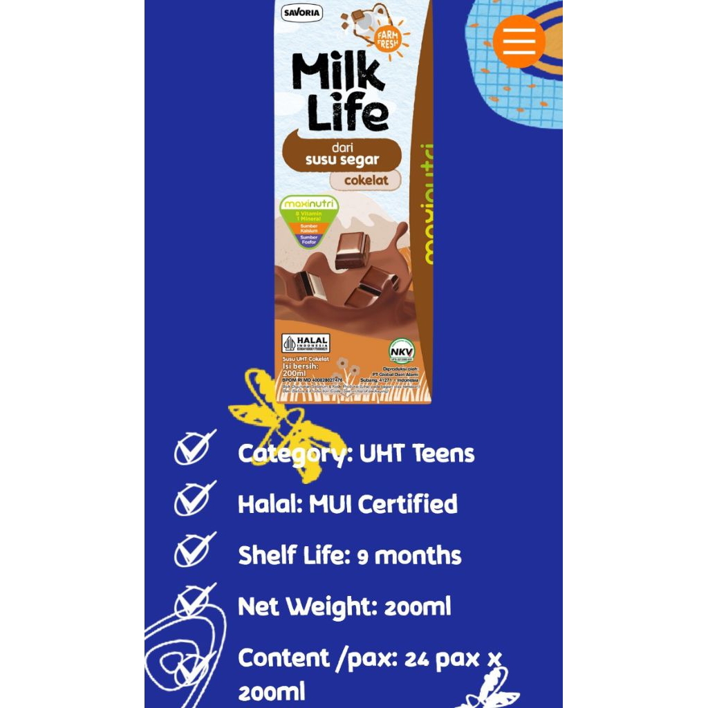 Susu Milk Life Cokelat 200ml