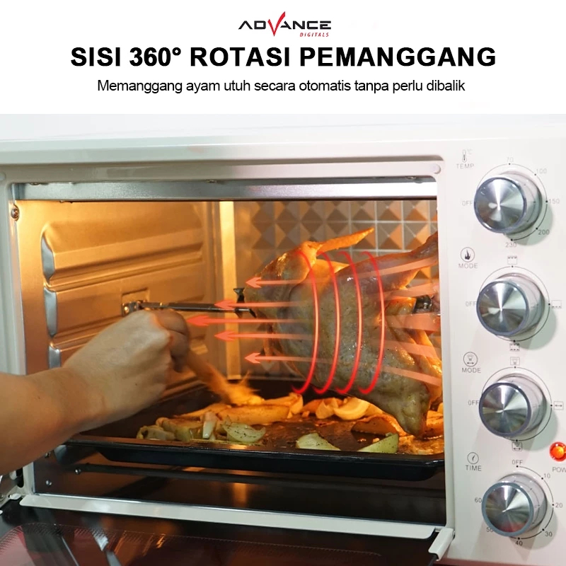 [Cod] Advance Oven Listrik Multifungsi 20L Oven Listrik Low Watt Electric Oven Kapasitas Besar Tbk