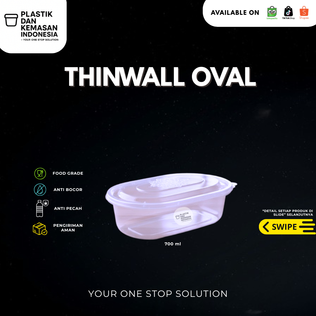 Thinwall Oval 450 ml Dan 750 ml