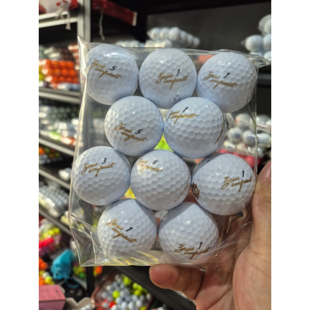 BOLA GOLF BEKAS ZEUS IMPACT WARNA MIX GRADE A ISI 10PCS