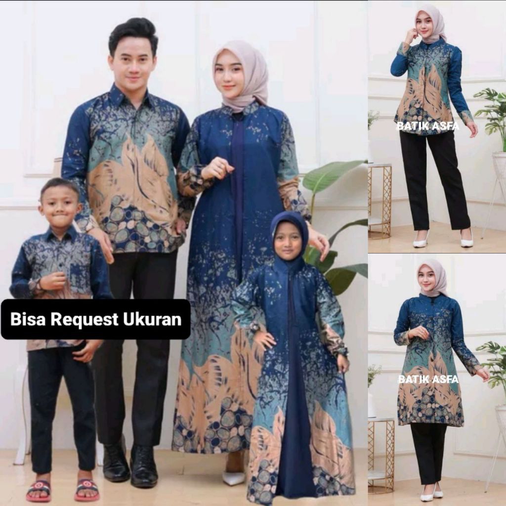 BAJU SERAGAM BATIK COUPLE GAMIS PASANGAN SARIMBIT KELUARGA CUSTOM ANAK BALITA REMAJA CEWEK COWOK / A