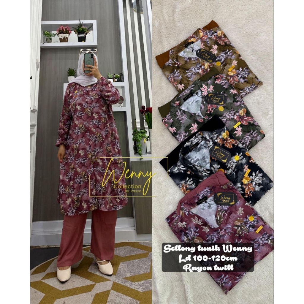 SETELAN/SET LONG TUNIK RAYON TWILL ARMANY WENNY