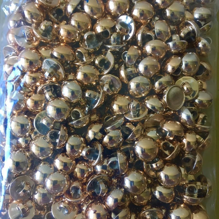 100 PCS Kancing Baju Jamur Emas Polos Timbul 9mm -18mm / Kancing Jamur Emas