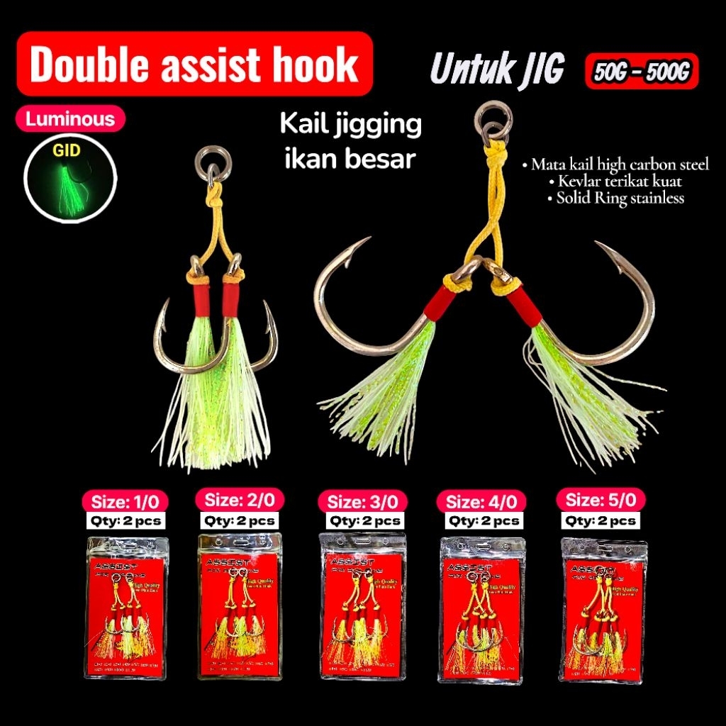 2Set Double Assist hook Kail pancing jigging besar