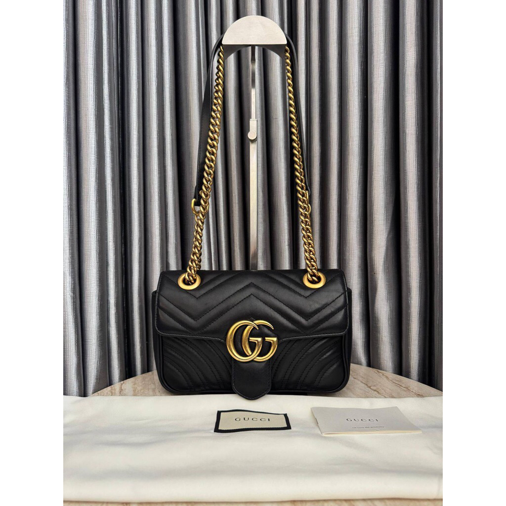 (PRELOVED) Gucci Mini Marmont Black GHW