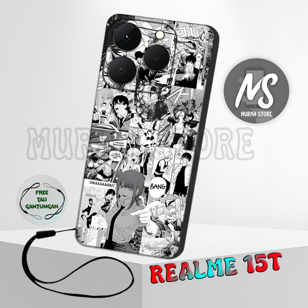 MS45/ Softcase Karet REALME 15T + TALI GANTUNGAN HP / Motif Komik / Case REALME 15T / Silikon REALME