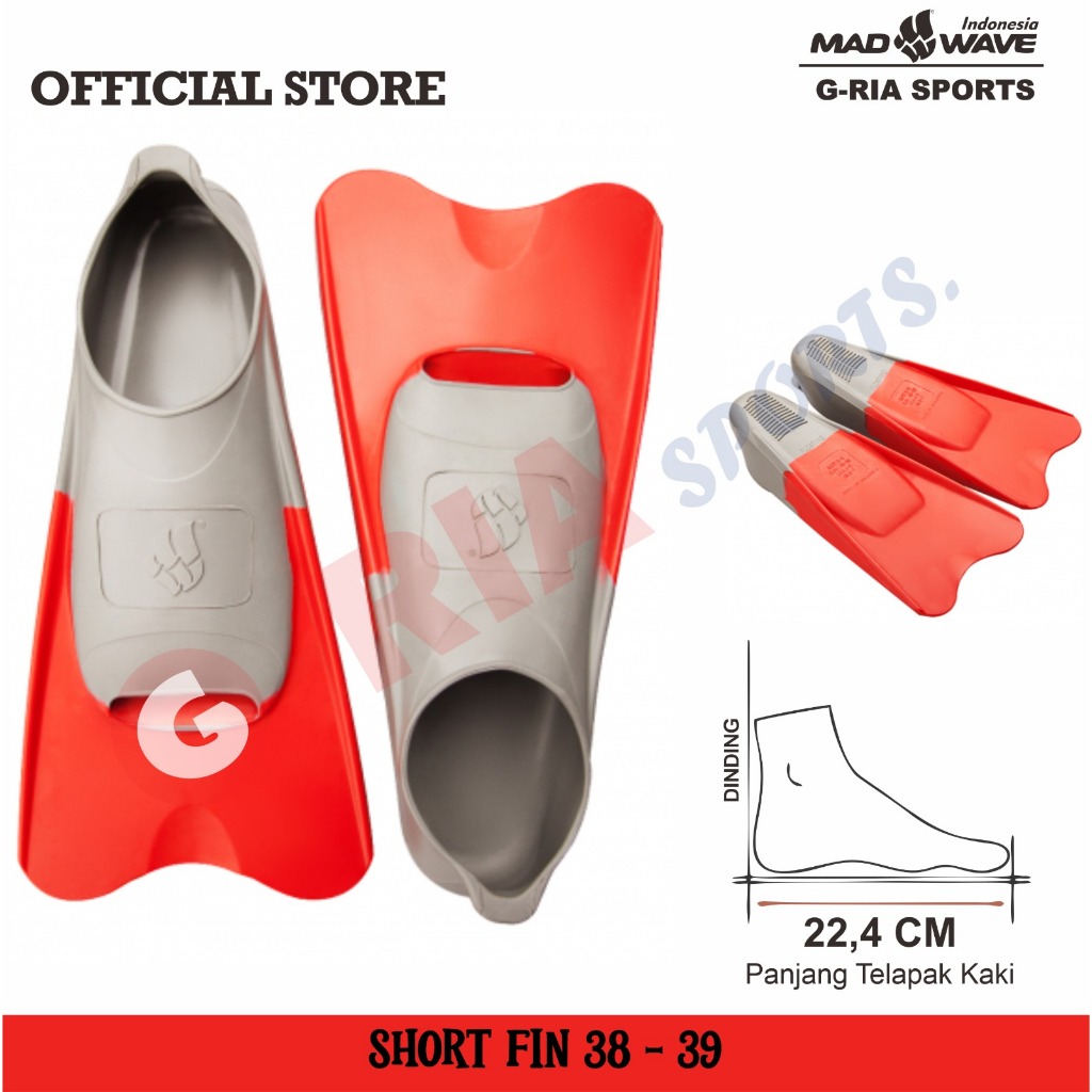 Madwave Short Fin 38-39 ( Kaki Katak Model Pendek )
