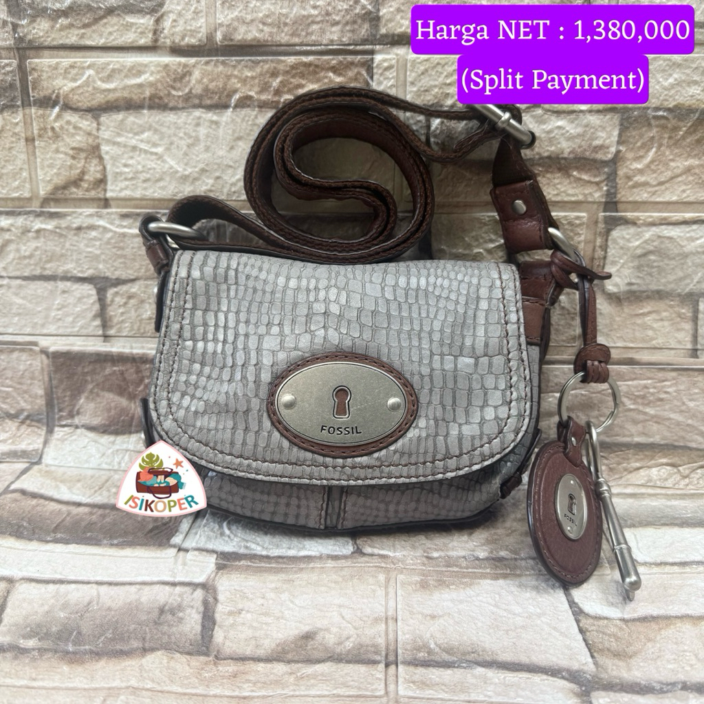 #505 NET-Preloved Fossil Maddox Small Snake Skin Embossed