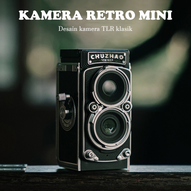 CHUZHAO Kamera Retro Mini M1 Bentuk Kamera TLR Klasik 12MP Mainan Kamera CCD Digital Camera