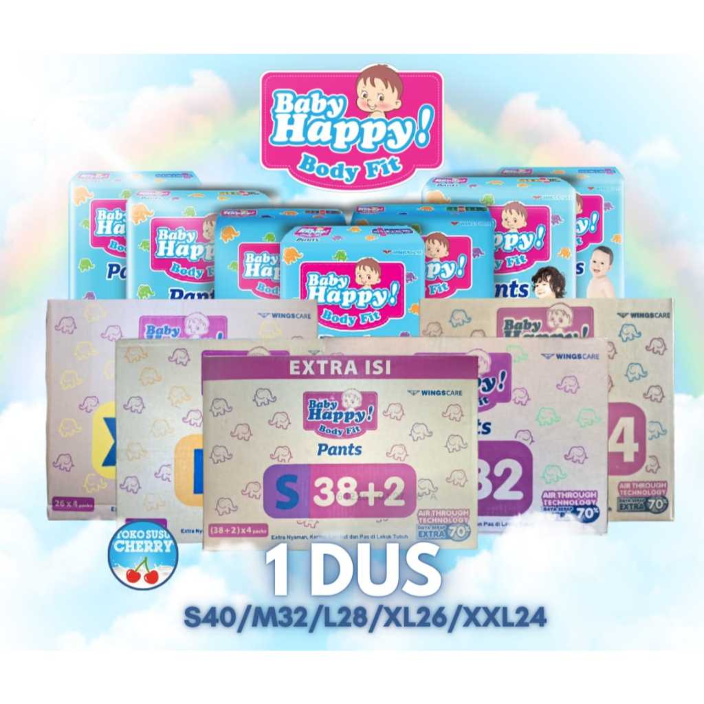 BABY HAPPY PANTS L28 / M32 /XL26 / XXL24 [1 DUS]