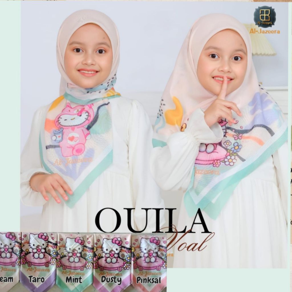 AL JAZEERA QUILA//HIJAB ANAK SEGIEMPAT MOTIF