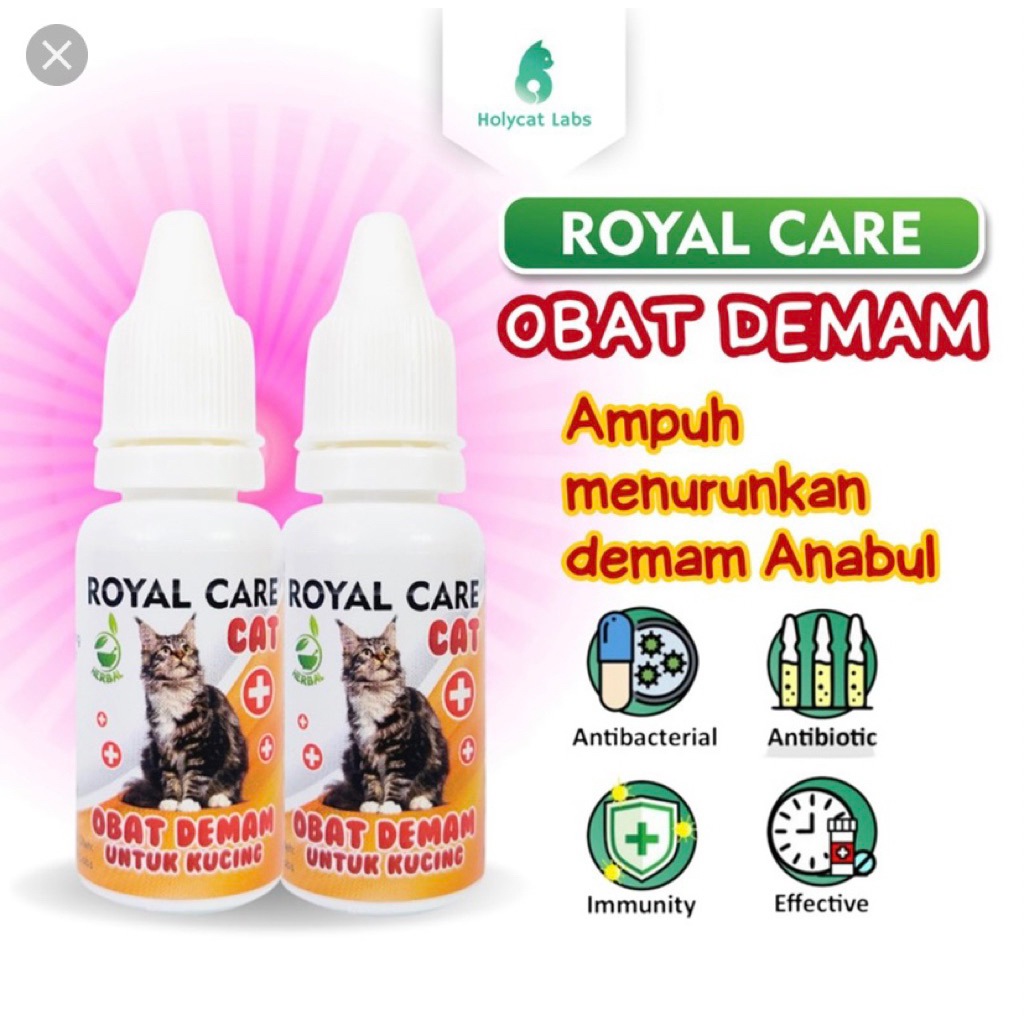 SC Holycatlabs Royal Care OBAT DEMAM 10ML Penurun Panas Pusing Lemas Kucing Sakit