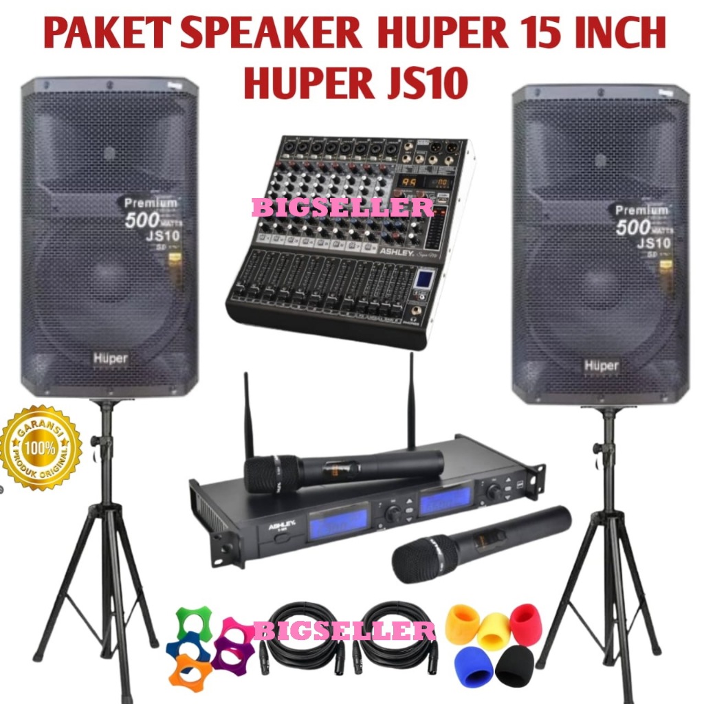 Paket Sound System Aktif Huper Js10 Original Speaker Aktif Huper Js10 15inch