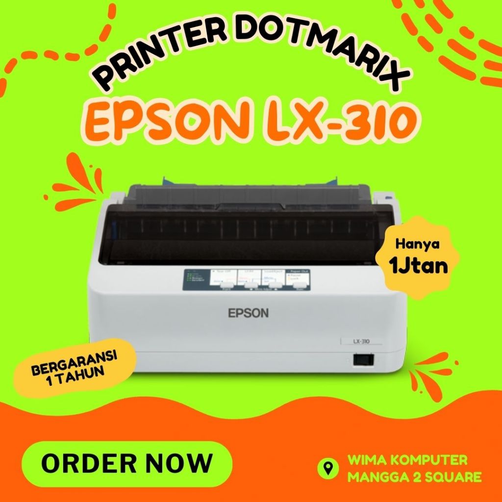 Printer Epson LX310 Dotmatrix Cetak Kertas NCR Epson LX-310 Printer Baru Garansi Distributor LX 310