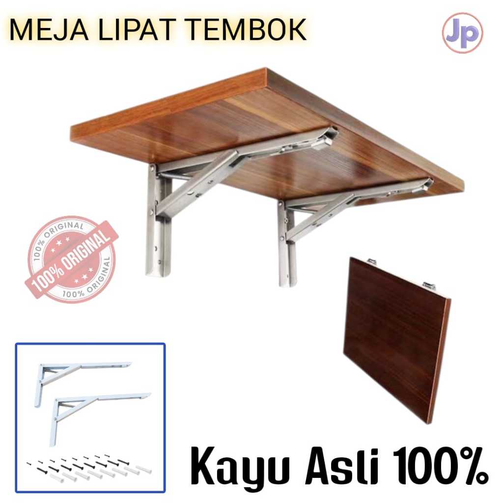 Meja Lipat Tempel Dinding - Meja Kayu Minimalis Multifungsi untuk Belajar & Kerja