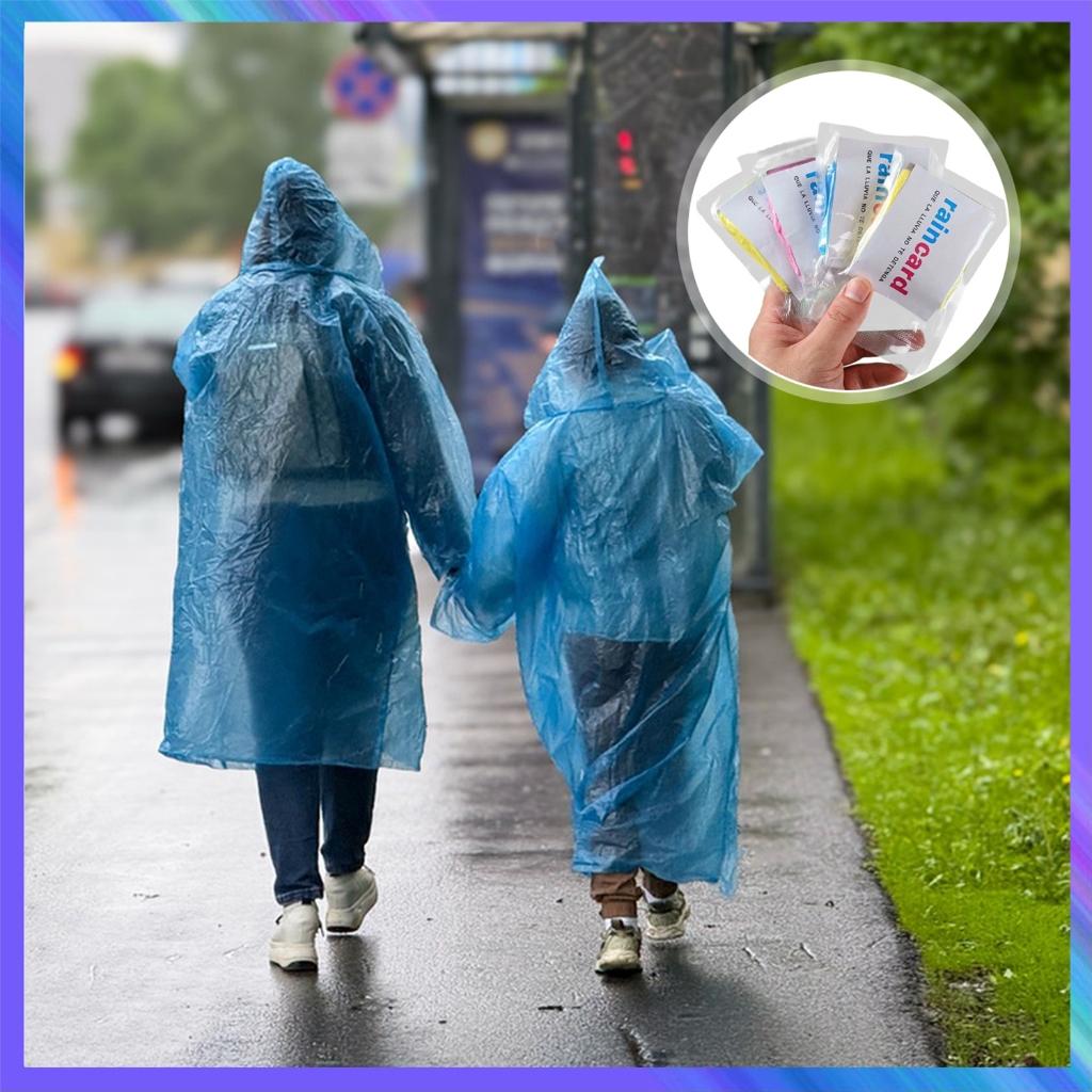 Jas Hujan Dewasa Sekali Pakai Kemasan JAS HUJAN murah - rain coat Baju Celana Enteng Kecil Travel Wa