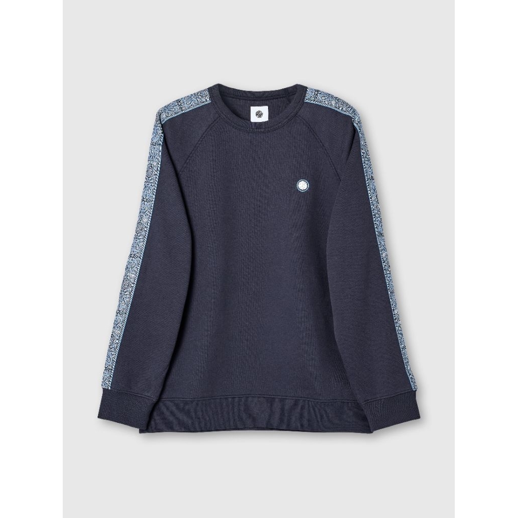 Pretty Green Eclipse Paisley Tape Sweatshirt Navy Original