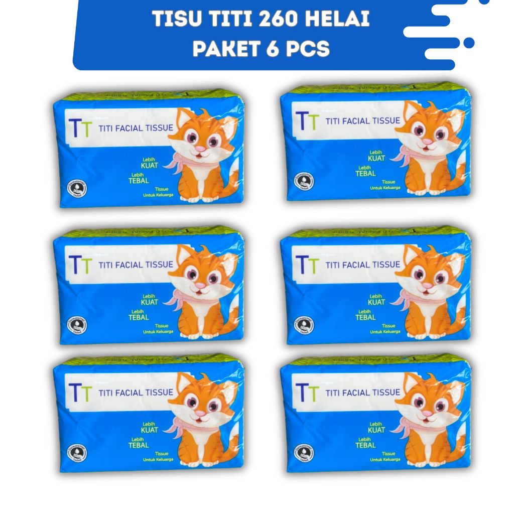 Tissu titi facial 260 helai paket 6 Pcs