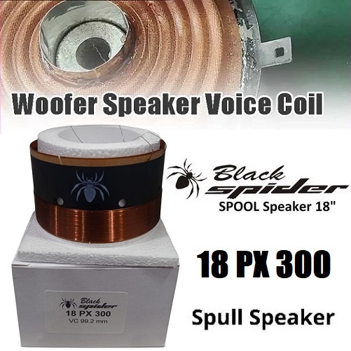 Spul Spool Voice Coil Speaker 18 inch Black Spider BS 18 PX 300 VC 99.2mm Black Spol 18-PX-300 18inc