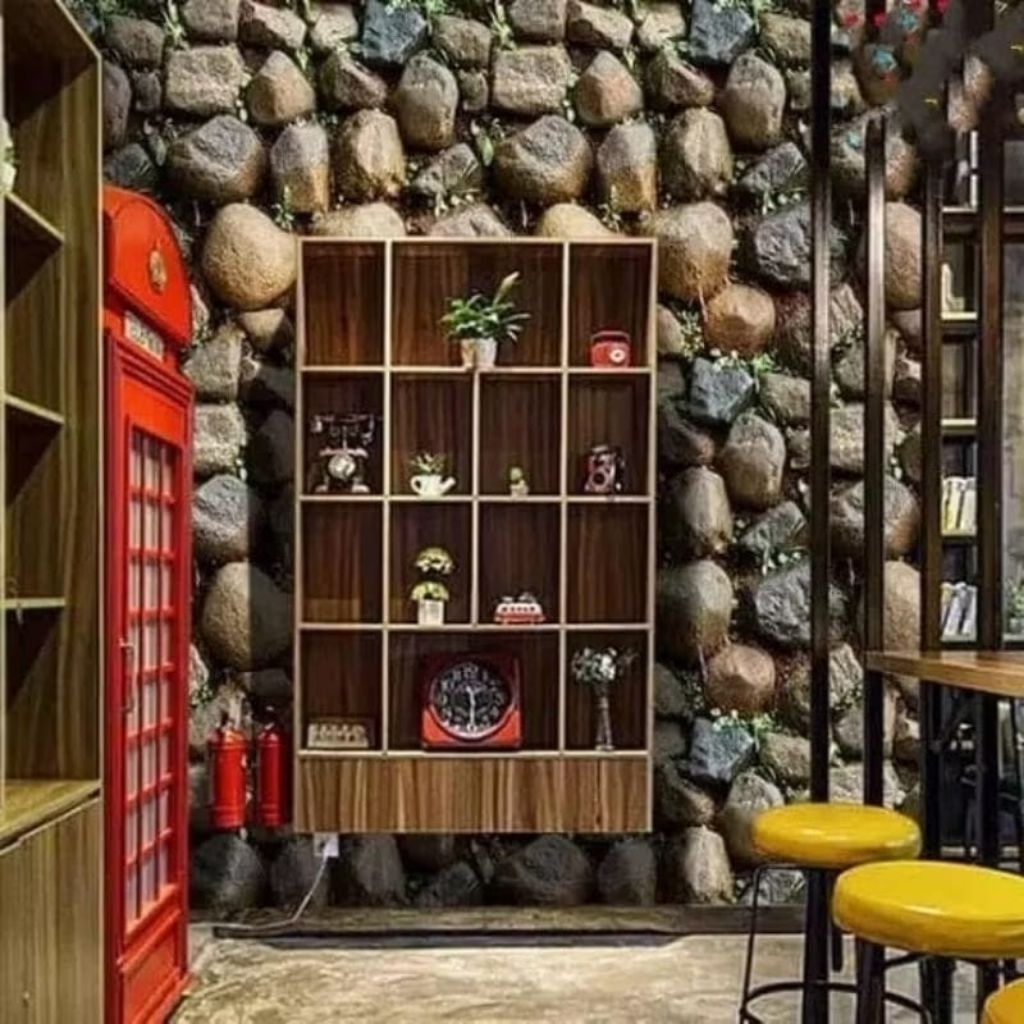 Wallpaper dinding motif batu kali besar terbaru dan moderen