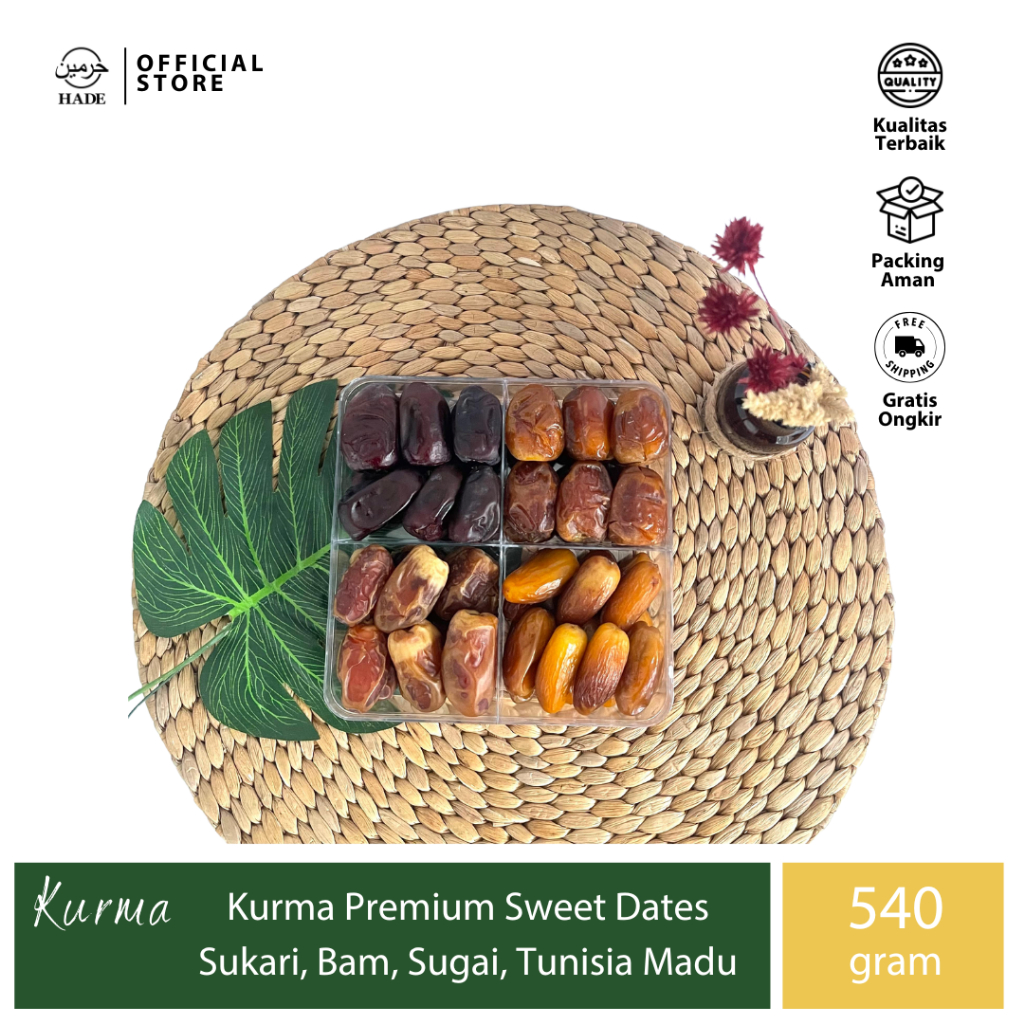 Haromain Dates - Kurma Premium Sweet Dates - Sukari, Kurma Anggur, Tunisia Madu, Sugai