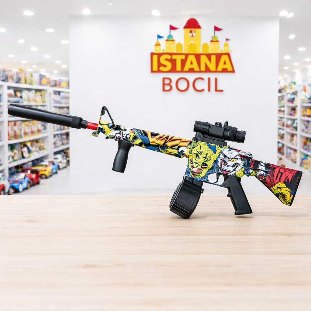 Mainan Anak Tembakan Otomatis Babble M16 ELECTRIC POWERFUL BLASTER Mainan Tembakan Water Bubble