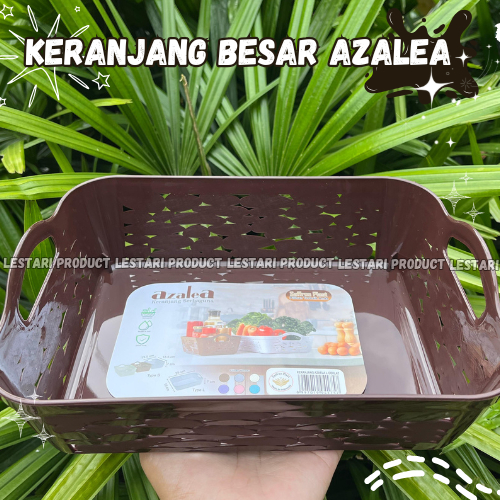 AZALEA Besar Keranjang Plastik 12 Pcs 25cm Coklat Serbaguna Wadah Parcel Hantaran