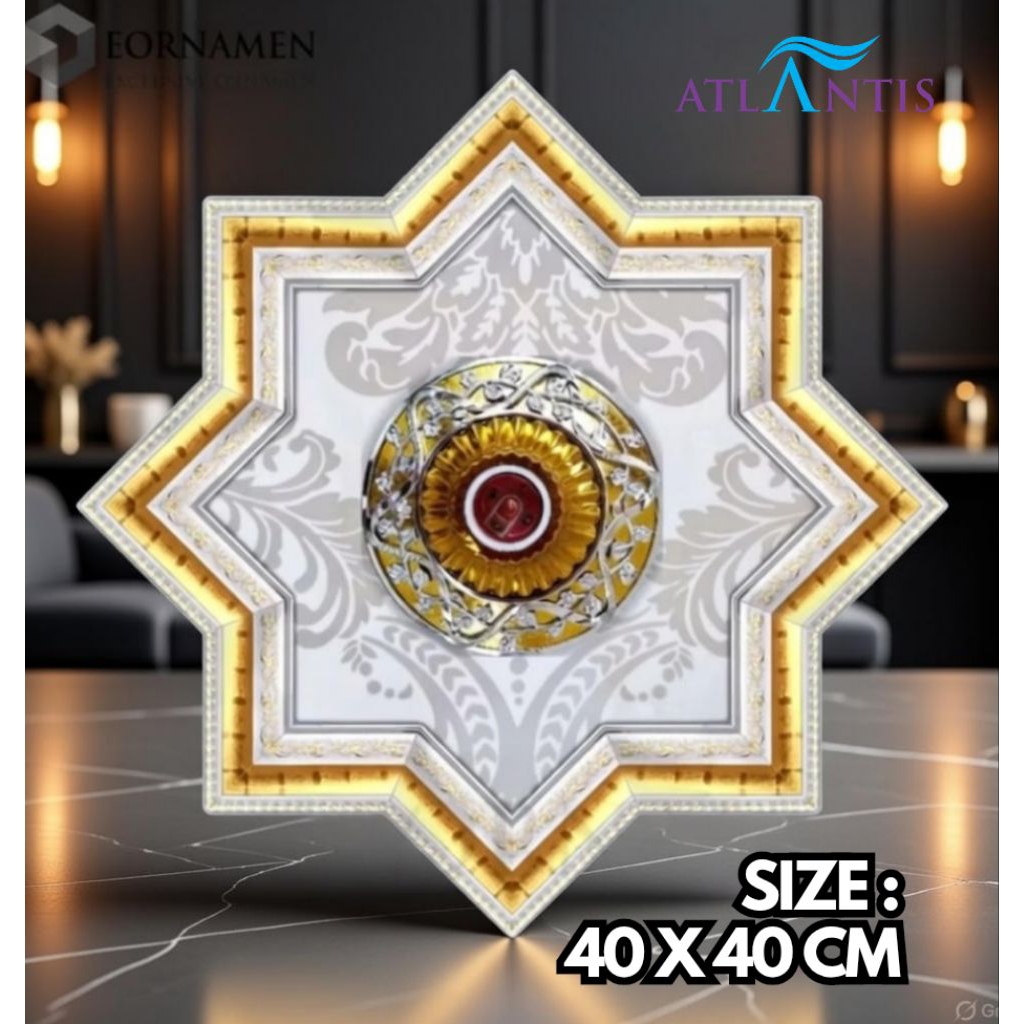 ornamen lampu plafon  pvc / fitting ornamen lampu hias 40 x 40  cm
