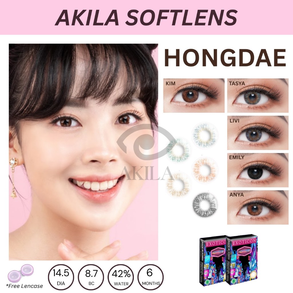 SOFTLENS HONGDAE (NORMAL & MINUS -0.50 s/d -6.00) BY EXOTICON DIA 14.2MM / Softlen Soflens