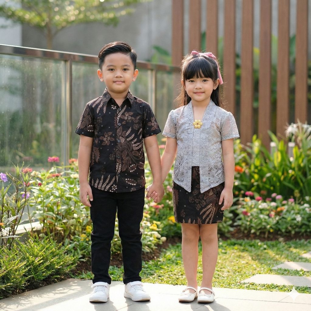 couple Hem Kemeja anak dan Kebaya Bali anak terbaru 2025