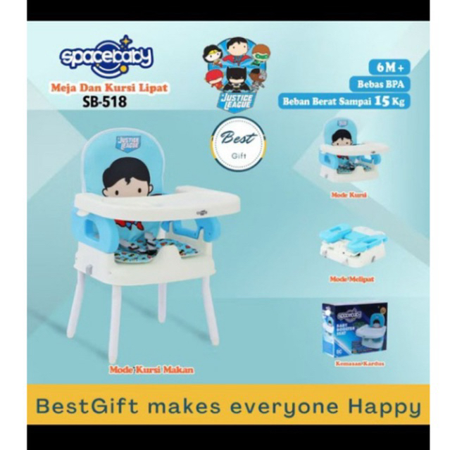 preloved Spacebaby Folding Booster Seat SB 518 / Kursi Makan Bayi / High Chair