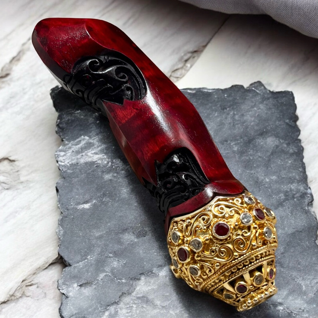 Deder Keris Jogja Set Mendak Selut Perak Asli