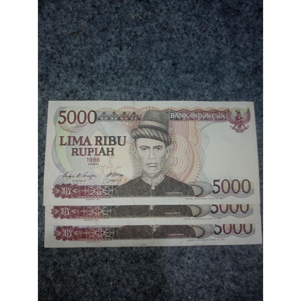 uang kertas kuno 5000 teku umar