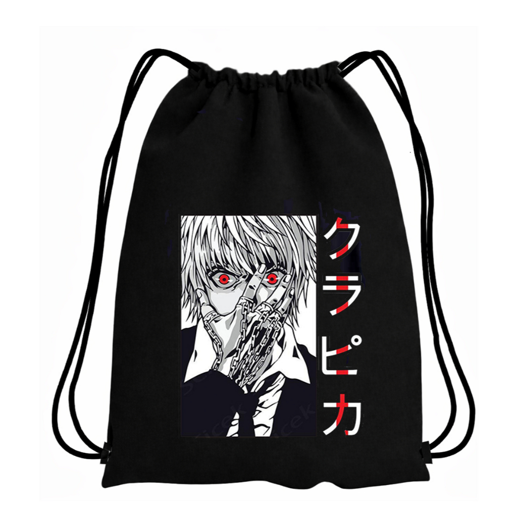 Tas Serut Anime KURAPIKA-String bag Hitam Fungsional- Pria Wanita