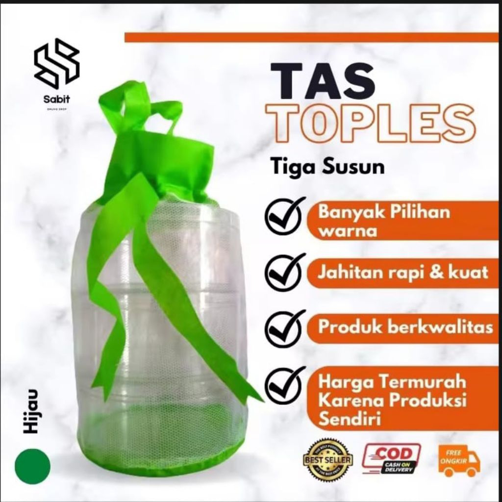 PROMO (ISI 10 PCS) TAS TOPLES KUEH KERING 500 GRAM 3 SUSUN/TAS HAMPERS LEBARAN/TAS TOPLES KOMBINASI/