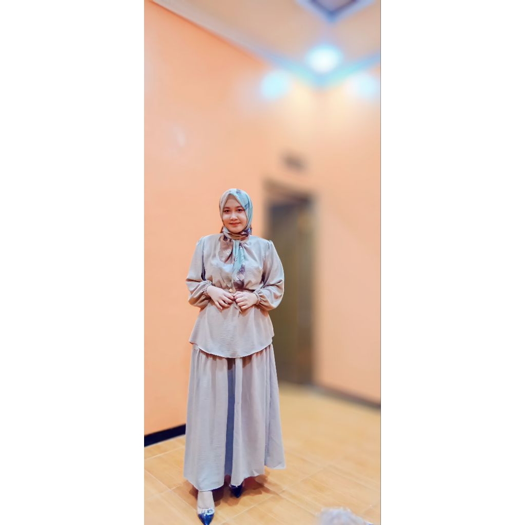 setelan rok wanita crinkle premium