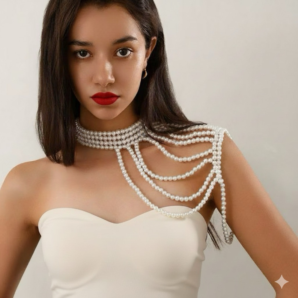 BUTIK FLA (LALISA) Body pearl Body chain accessories aksesoris mutiara belt pearl beads rantai mute 