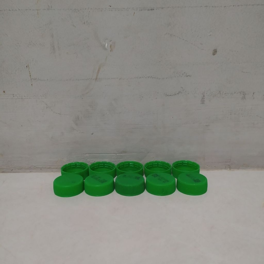 10pcs Tutup Botol Plastik Warna Hijau Polos Bekas Bersih