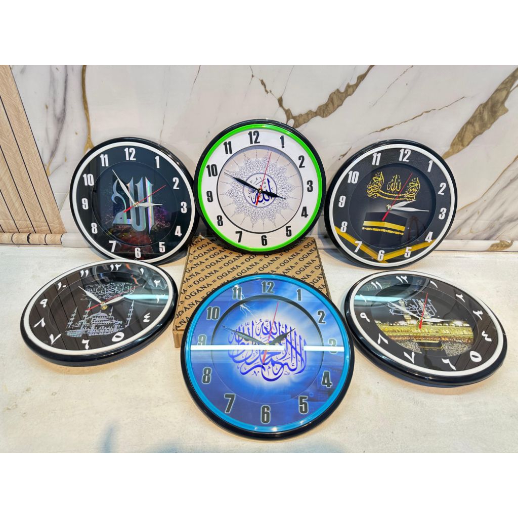 JAM DINDING OGANA JUMBO POLOS JAM OGANA 8888 MOTIF KAYU  JAM DINDING ANALOG POLOS
