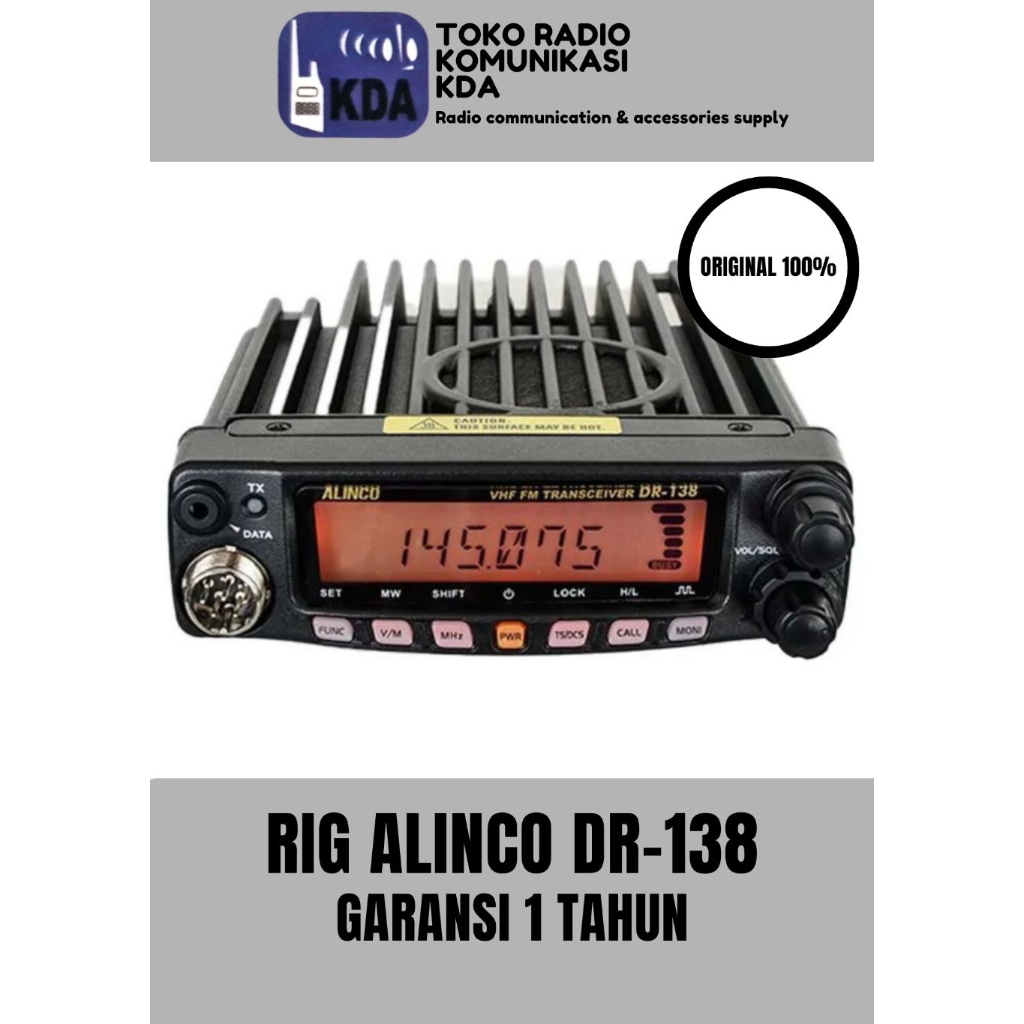 RADIO RIG ALINCO DR-138 | 60 WATT | VHF 136-174 MHZ | ORIGINAL | RADIO RIG ALINCO MURAH | ALINCO DR 