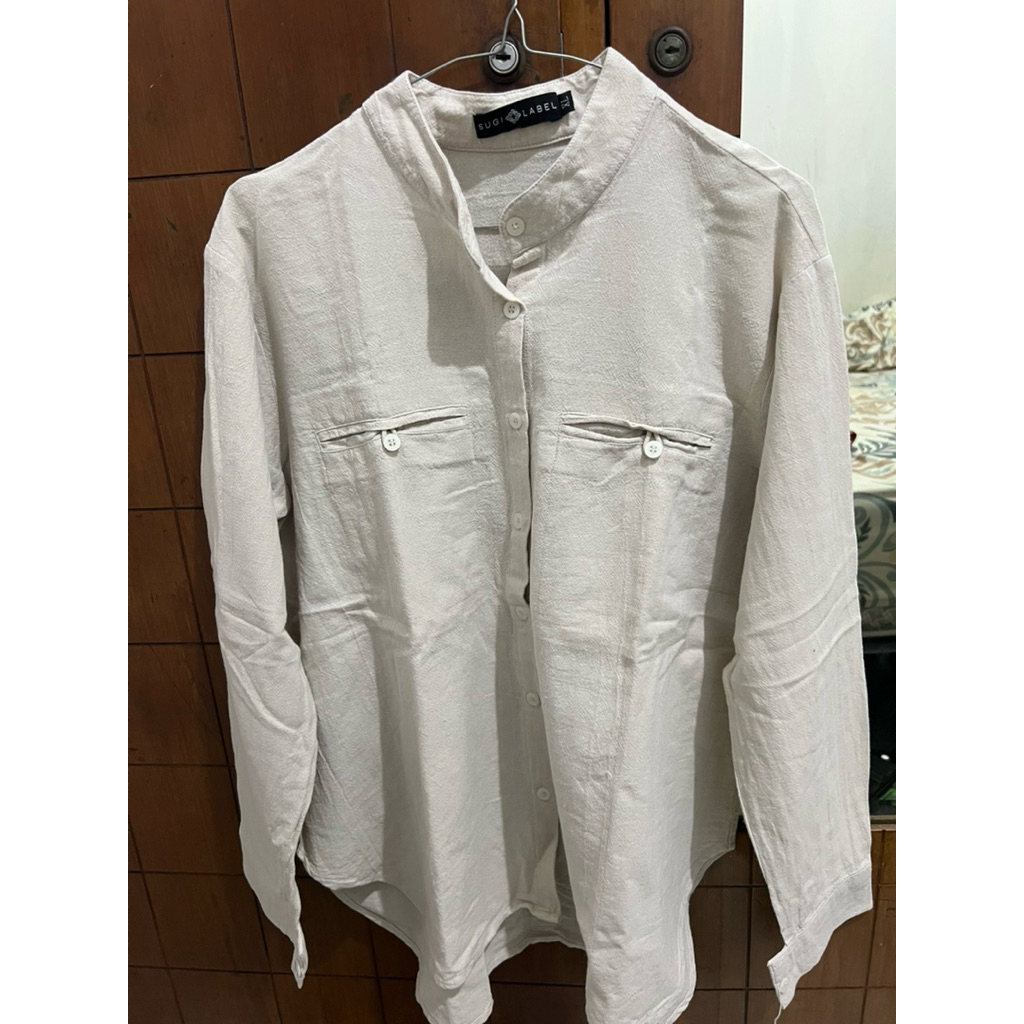 Preloved Kemeja Sugi Label Warna Beige
