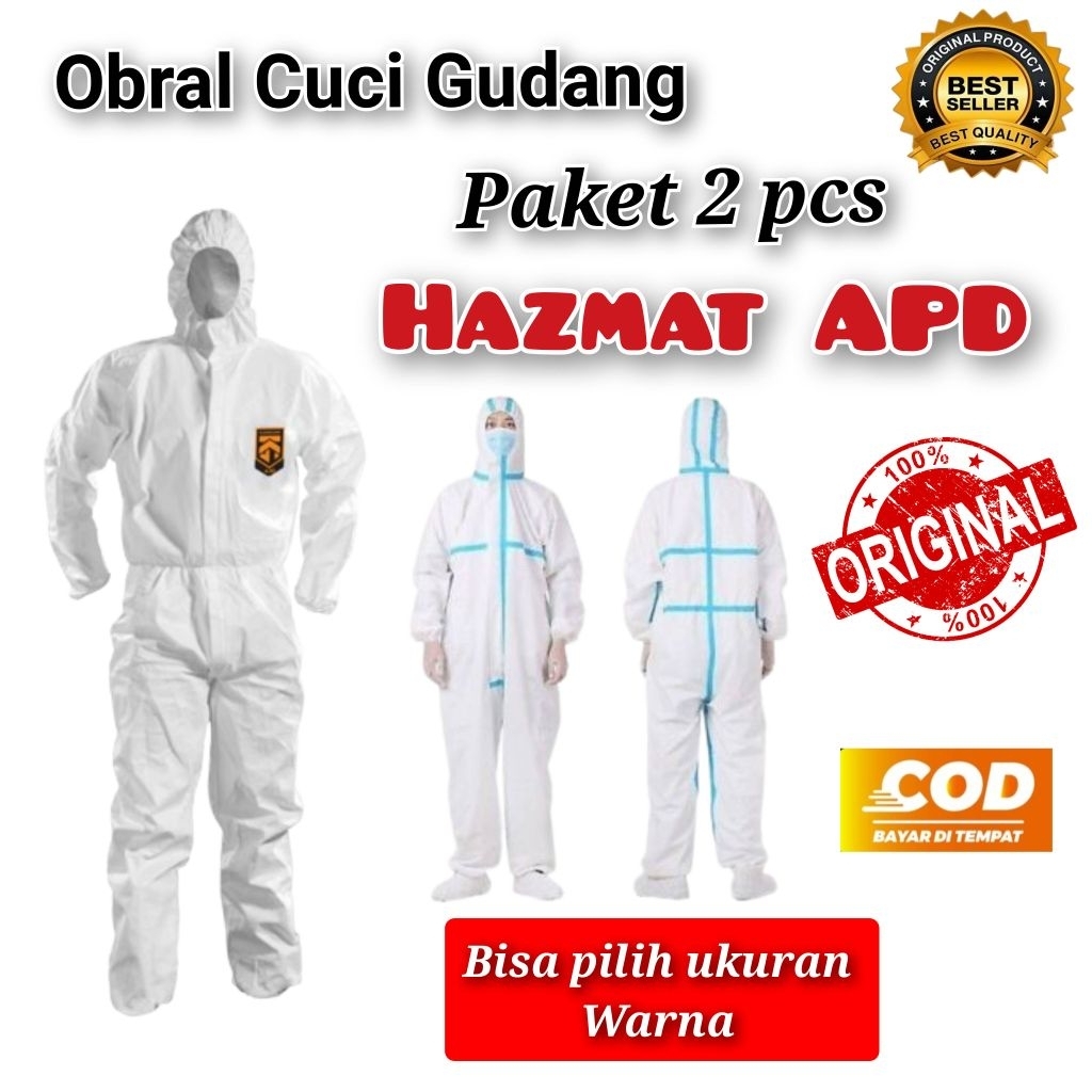 APD Hazmat Covid Original Bukan Imitasi Mantel Setelan Jas Hujan Spotlight Tebal Besar Jumbo