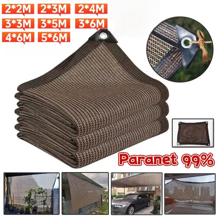 [COD] Paranet 99% Lebar 2/3/4/5/6 Meter Shading Net Nylon Anti Panas Enkripsi 12-pin Jaring Paranet 