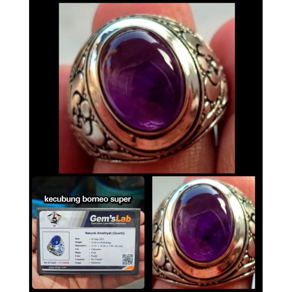 batu mulia kecubung super ungu Kalimantan HQ